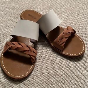 White and tan soludos sandals